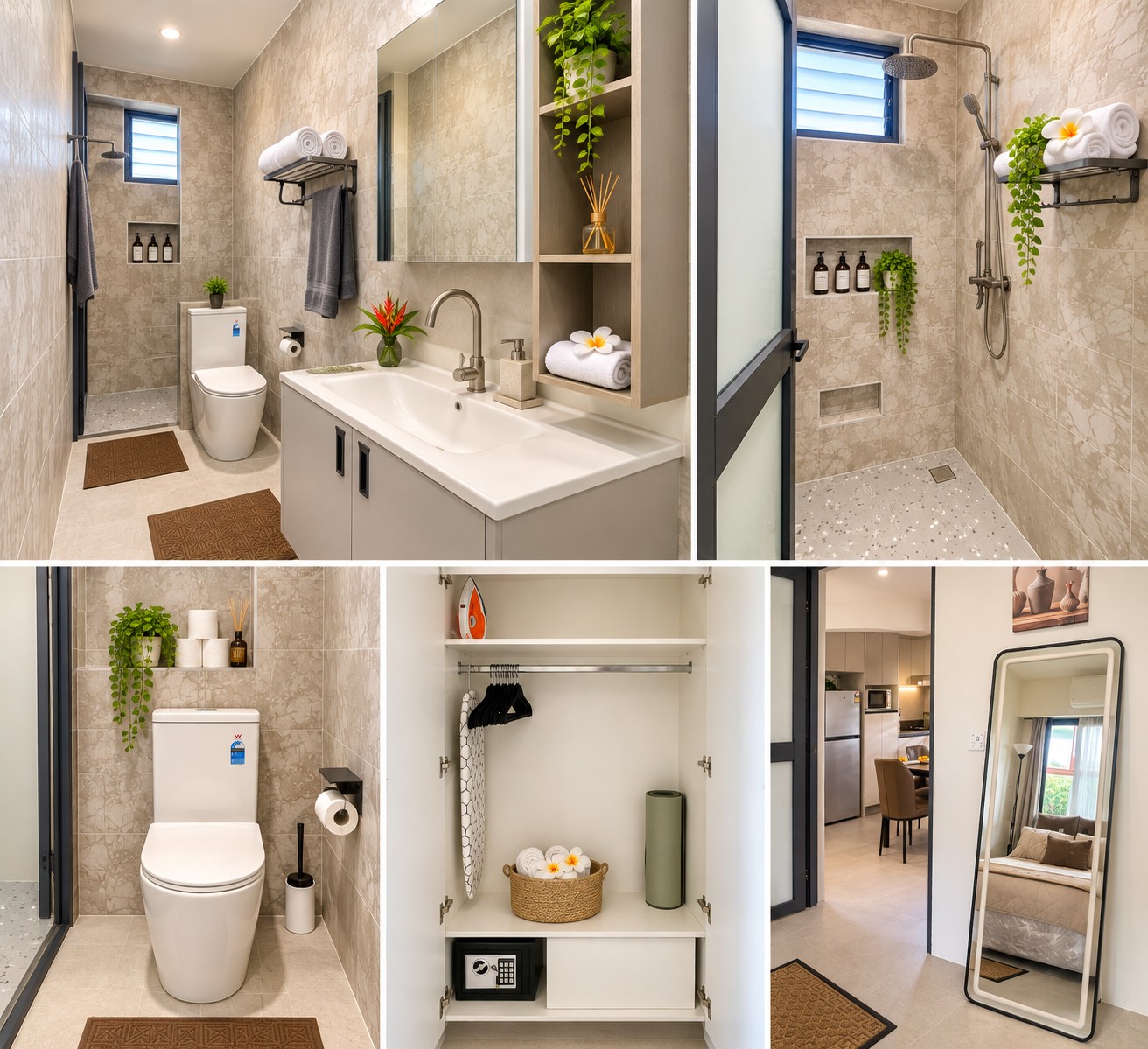 Bathroom, shower and vanity details