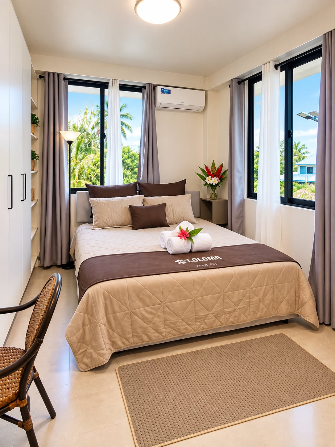 Bedroom with garden outlook